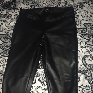 Black leather leggings from fashion nova